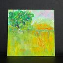 Krajobraz nr 1 - pastela olejna 14x14 cm
