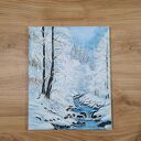 Zestaw akrylowo-olejnych obrazów - dyptyk 'Kontrast Zima-Lato' 2x30x24 cm