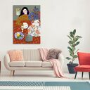 Nowoczesny obraz drukowany z kwiatkami na płótnie 50x70 cm
