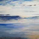 Pejzaż akrylowy 60x60 cm - ręcznie malowany na płótnie