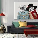 Obraz na płótnie - 120x80cm BULDOGI LOVE 0275 wysyłka w 24h