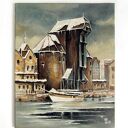 Gdańsk. Pierwszy śnieg - obraz olejny na płótnie