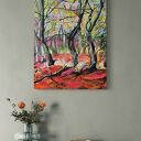 Las „Adventure” - ręcznie malowany obraz akrylowy na płótnie 40x50 cm