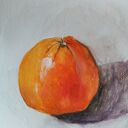 Pomarańcza - akwarela w technice mieszanej 18/24 cm