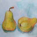 Gruszki - ręcznie malowana akwarela 18x24 cm w technice mieszanej