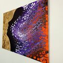 QUEEN OF THE NIGHT II - ręcznie malowany obraz abstrakcyjny 60x90 (fiolet i złoto)