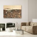 GLAM CREAM - obraz ze strukturą pozłacany beżowo-złoty (100x150 cm) - luksusowa dekoracja do salonu