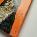 Obraz akrylowy „Spełnienie” - kot z pizzą 20x20 cm