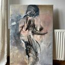 Razem - zmysłowy duży obraz kobiety 120x80
