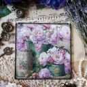 Dekoracyjny obrazek decoupage z piwoniami