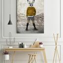 Obraz na płótnie Buldog Gustaw 80 x 120 cm - pies w swetrze