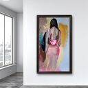 Neon Pink 55x80 - kobiecy obraz na papierze w neonowym różu