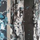 THE BLACK - ręcznie malowany obraz abstrakcyjny do salonu 60x90 cm z akrylu na płótnie