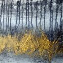 Gold rush - abstrakcyjny obraz ręcznie malowany (akryl) 2x50x70