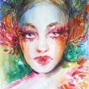 Carnival de Fleurs, akwarela na papierze 56x76 cm (bez ramy)