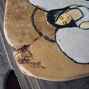 Ręcznie malowana ikona Anioła na teakowej desce 25x18 cm - złocona i gotowa na prezent