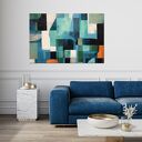 Granatowy obraz abstrakcyjny - geometryczna minimalistyczna abstrakcja - 60x90 cm - obraz na płótnie