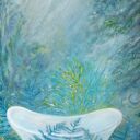 Wielki obraz olejny Wytchnienie 100x70 cm