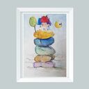MIASTECZKO - akwarela formatu 12,5/18 cm