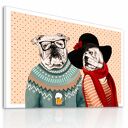 Obraz na płótnie 120x80 cm Buldogi Love - gotowy do zawieszenia