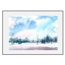 Akwarela "Zima" malowana ręcznie, format a4