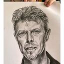 David Bowie - Ikony A3: ręcznie rysowany portret ołówkiem 