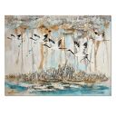 Żurawie 24 ptaki obraz do salonu malowany na płótnie