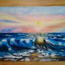 Dyptyk 'Wolność i bezkres' - 2 obrazy ręcznie malowane akrylem 2x24x30 cm