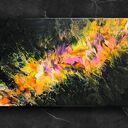 „Złoty Przepływ Energii” - abstrakcyjny obraz ręcznie malowany 40x60 cm