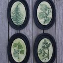 Brzoza - obraz ceramiczny boho w czarnej owalnej ramie