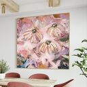 Obraz 100x100 cm malowany - abstrakcja do salonu na płótnie (akryl)