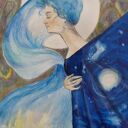 "Dzień i noc" piękna akwarela w passe-partout i ramie. Ela Jankowska