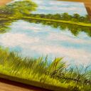 Nastrojowy pejzaż akrylowy „Zwierciadło natury” - obraz na płótnie 40x30