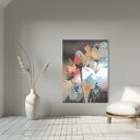 Rozkwitające refleksje - ręcznie malowany obraz olejny 97x70 cm z kwiatami