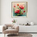 Czerwone piwonie - plakat florystyczny 50x50 cm