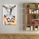 Nowoczesny obraz drukowany na płótnie -KOZA GRAZYNKA W GUSTOWNYM SWETERKU 70x100cm