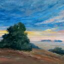 Pejzaż 18x24 cm w suchych pasteli - obraz ręcznie wykonany