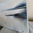 Samotność - nastrojowy obraz akrylowy na płótnie 30x40 cm