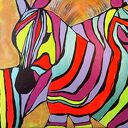 Barwy miłości 33 - obraz akrylowy z zebrami 70x50 cm