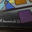 Wspominając Wassilego 3 - obraz abstrakcyjny w akrylu na MDF z ramą 128 x 61 cm