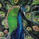 Lady blue, obraz akrylowy na plotnie 50x50x1 cm