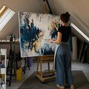 OTCHŁAŃ, wym. 80x120cm obraz na płótnie Abstrakcyjny ręcznie