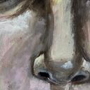 "I SEE YOU" obraz farbami akrylowymi na płótnie 100x70cm artystki Adriany Laube - portret, kobieta