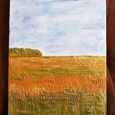 Złote pola - obraz akrylowy 30x40 cm z metalicznym blaskiem