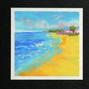 Słoneczne wybrzeże obraz pastela olejna 15x15 cm