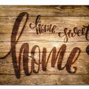 obraz duże HOME sweet 02 - 120x70cm na płótnie beż brąz