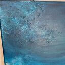 Turkusowy obraz abstrakcyjny - obraz ocean - Maldives 30x40 cm - pionowy obraz do salonu