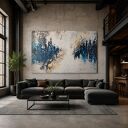 OTCHŁAŃ - obraz abstrakcyjny ręcznie malowany na płótnie 80x120 cm