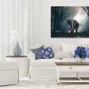 Obraz na płótnie do salonu Słoń we mgle - dżungla 120x80 cm