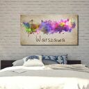 xxl miasto WARSZAWA 1 - 120x70cm obraz na płótnie WAWA